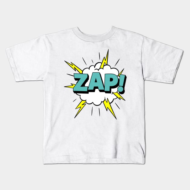 Zap! pop art design Kids T-Shirt by InshynaArt